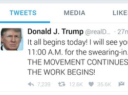 Nge-Tweet Jelang Pelantikan, Donald Trump: Kerja Dimulai!