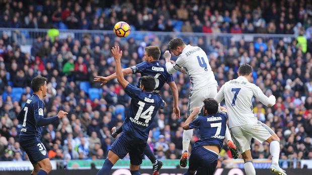 Dua Gol Ramos Menangkan Madrid Atas Malaga