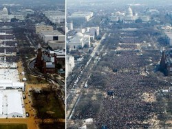 Foto Massa Pelantikan Lebih Sedikit dari Obama, Trump Murka