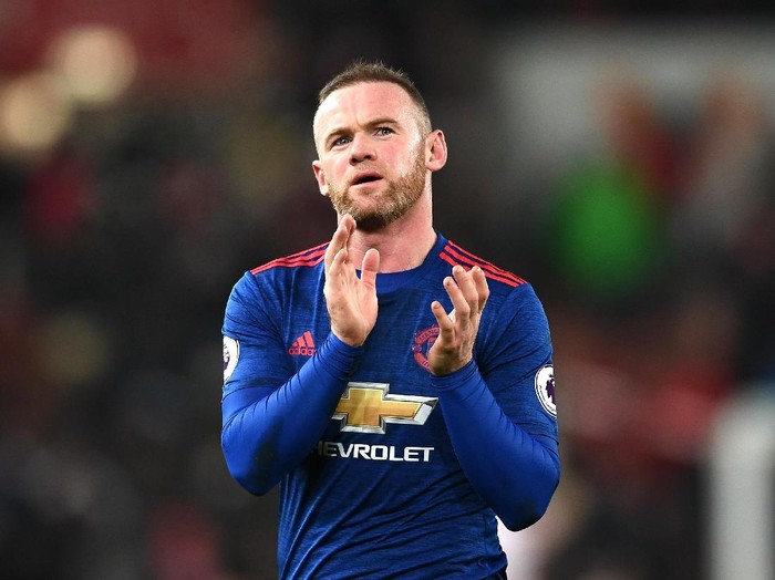 STOKE ON TRENT, ENGLAND - JANUARY 21:  Wayne Rooney of Manchester United shows appreciation to the fans after the Premier League match between Stoke City and Manchester United at Bet365 Stadium on January 21, 2017 in Stoke on Trent, England. Wayne Rooney scored his 250th goal for Manchester United in all competitions, which makes him the club's top goal scorer of all time. He surpasses the record previously held by Sir Bobby Charlton.  (Photo by Laurence Griffiths/Getty Images)