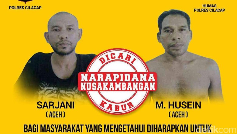 Kalapas Sebut 2 Napi yang Kabur Masih di Nusakambangan