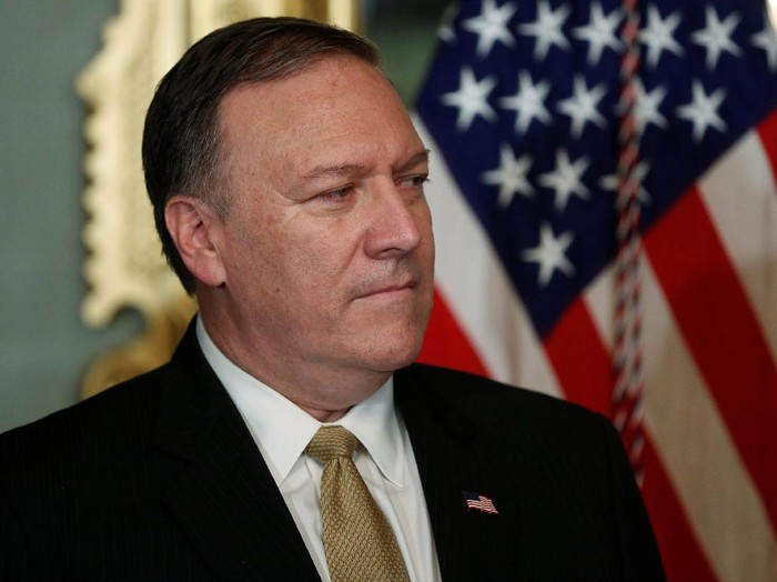 Mike Pompeo waits to be sworn in as director of the Central Intelligence Agency (CIA) in U.S. Vice President Mike Pences ceremonial office in the Eisenhower Executive Office Building at the White House in Washington, U.S. January 23, 2017.  REUTERS/Jonathan Ernst