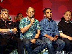 Manajer Madura United Haruna Soemitro hadir dalam pengundian Piala Presiden 2017.