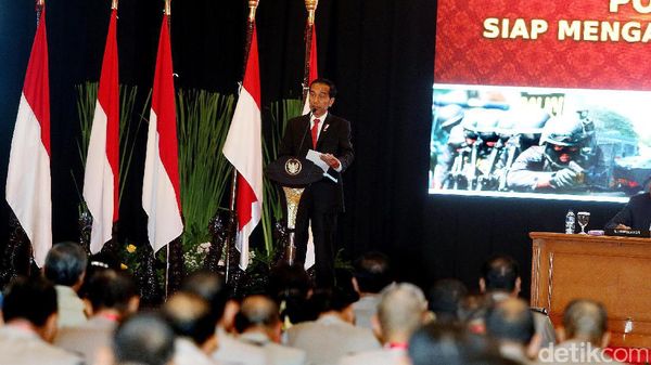 Jokowi Beri Wejangan di Rapim Polri