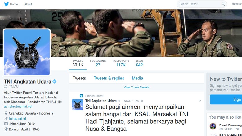 Sosok di Balik Akun Twitter Gaul TNI AU yang Masih Misterius