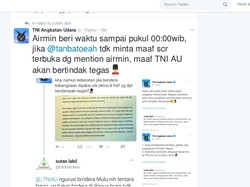 Admin TNI AU Kembali Gertak Netizen Nyinyir di Twitter
