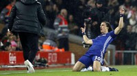 David Luiz merayakan gol yang dicetak di menit ke-25. Phil Noble/Reuters/detikFoto.