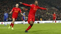 Georginio Wijnaldum merayakan gol yang dicetak di menit ke-58. Carl Recine/Reuters/detikFoto.