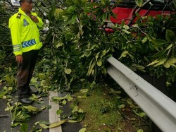 Truk BBM Tabrak Separator Jalan, Tol Cililitan Tersendat