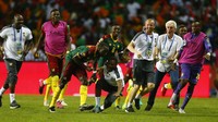 Dengan hasil ini, Kamerun sukses meraih gelar kelima di ajang Piala Afrika. Sedangkan Mesir gagal meraih gelar kedelapan. Reuters/Amr Abdallah.