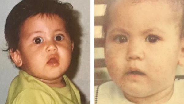 Foto Masa Kecil Pevita Pearce dan Kakaknya