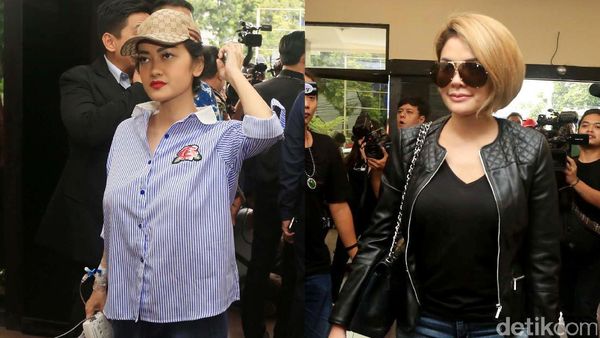 Gaya Julia Perez dan Nikita Mirzani Saat Sambangi Polres