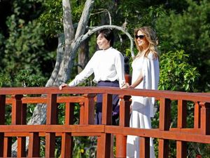 Gaya Beda Melania Trump Kala Menjamu Istri PM Jepang