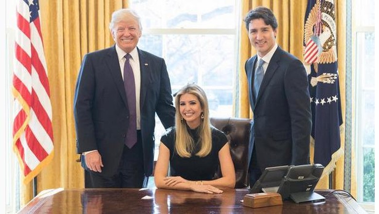 Ivanka Jadi Sorotan di Pertemuan Trump dengan PM Kanada