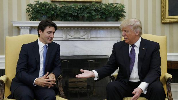 PM Kanada Justiin Trudeau dan Presiden AS Donald Trump.