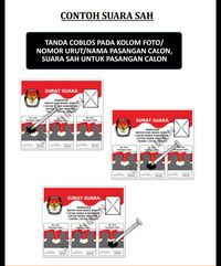 Tanda coblos yang sah pada surat suara. 