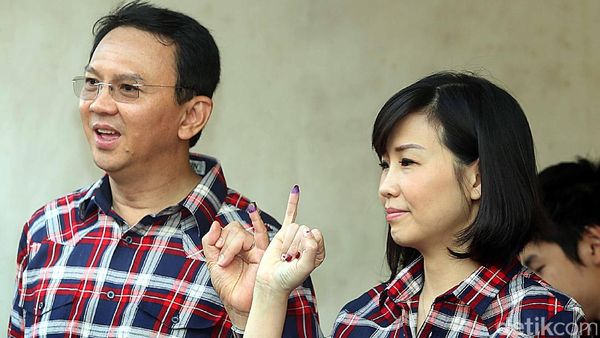Ahok Boyong Istri dan Anak untuk Nyoblos