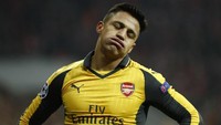Satu gol Alexis Sanchez tidak kuasa menghindarkan kekalahan Arsenal dengan skor 1-5 di markas Bayern. Foto: AFP PHOTO / Odd ANDERSEN