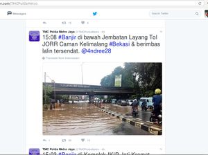 Kolong Tol JORR di Kalimalang Sempat Banjir, Lalin Jadi Tersendat