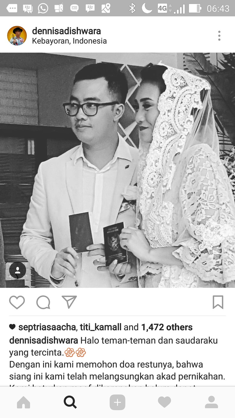 Selamat Berbahagia! Dennis Adhiswara Nikahi Manajernya Sendiri