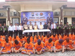 Polresta Sidoarjo Panen Tangkapan 94 Budak Narkoba