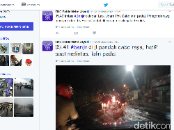 Banjir di Jalan Pondok Cabe Tangsel, Pengendara Diimbau Hati-hati