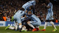 Sempat dua kali tertinggal, Manchester City akhirnya berpesta di kandang sendiri. Kemenangan 5-3 didapat saat menjamu AS Monaco (Reuters / Darren Staples Livepic).
