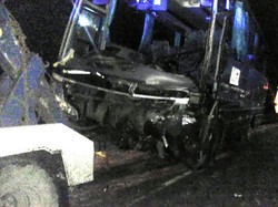 Ini Kondisi Bus yang Tabrak Warung hingga 4 Motor di Sukabumi