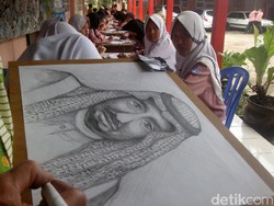 Indahnya Lukisan Wajah Raja Salman Karya Siswa-siswa SMP Banyumas