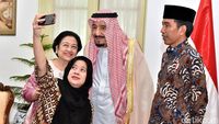 Ketika Raja Salman, Megawati dan Puan Wefie