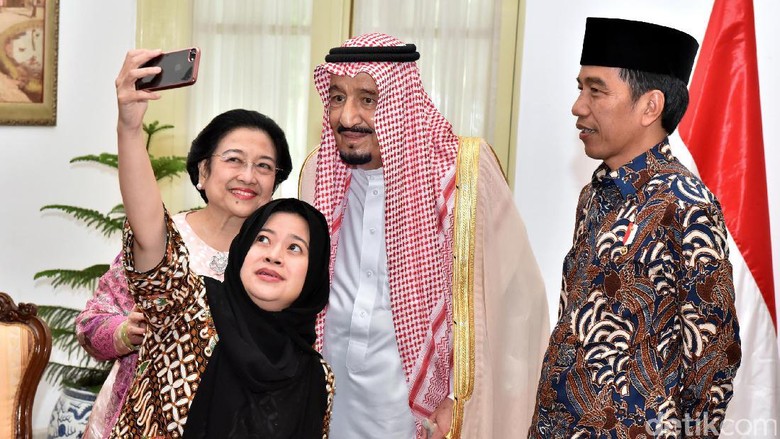 Ketika Raja Salman, Megawati dan Puan Wefie