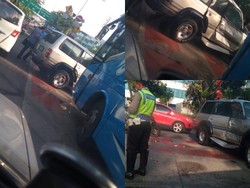 TransJ Tabrakan dengan Minibus di Jalan Panjang Kebon Jeruk