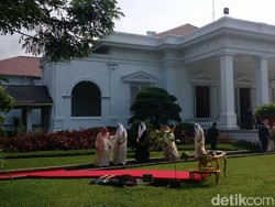 Raja Salman Bareng Jokowi Tanam Pohon Ulin di Istana