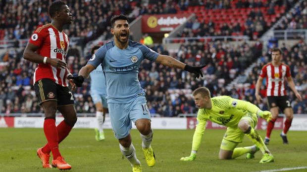 Aguero dan Sane Menangkan City