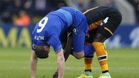 Robert Huth dan Oumar Niasse. Apa yang kira-kira sedang mereka lalukan? (Foto: Reuters / Matthew Childs Livepic)