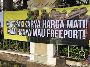 Demonstran Pro Freeport Tak Mau Bubar Sebelum Ditemui Jonan