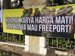 Demonstran Pro Freeport Tak Mau Bubar Sebelum Ditemui Jonan