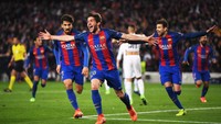 Barcelona bikin kejutan di 16 besar 2016/2017. Sempat kalah 0-4 di leg pertama, Blaugrana membalas dengan kemenangan 6-1 di pertemuan kedua. (Foto: Getty Images Sport/Laurence Griffiths)