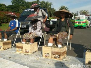 Protes Pembangunan Pabrik, 10 Petani Kendeng Menyemen Kaki di Gambir