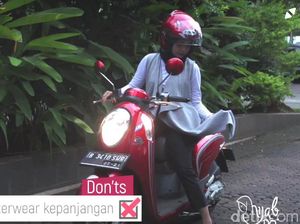 Ramai Gamis Tersangkut di Motor, Hijabers Perhatikan Hal Ini Saat Berkendara