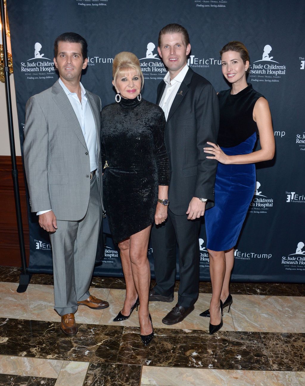 BRIARCLIFF MANOR, NY - SEPTEMBER 21:  (L-R) Vanessa Trump, Donald Trump Jr., Ivana Trump, Ivanka Trump and Jared Kushner attend the 9th Annual Eric Trump Foundation Golf Invitational Auction & Dinner at Trump National Golf Club Westchester on September 21, 2015 in Briarcliff Manor, New York.  (Photo by Grant Lamos IV/Getty Images)