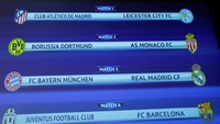 2 Laga lainnya mempertemuakan Atletico Madrid versus Leicester City. Kemudian, Borussia Dortmund terundi dengan AS Monaco. REUTERS/Denis Balibouse.