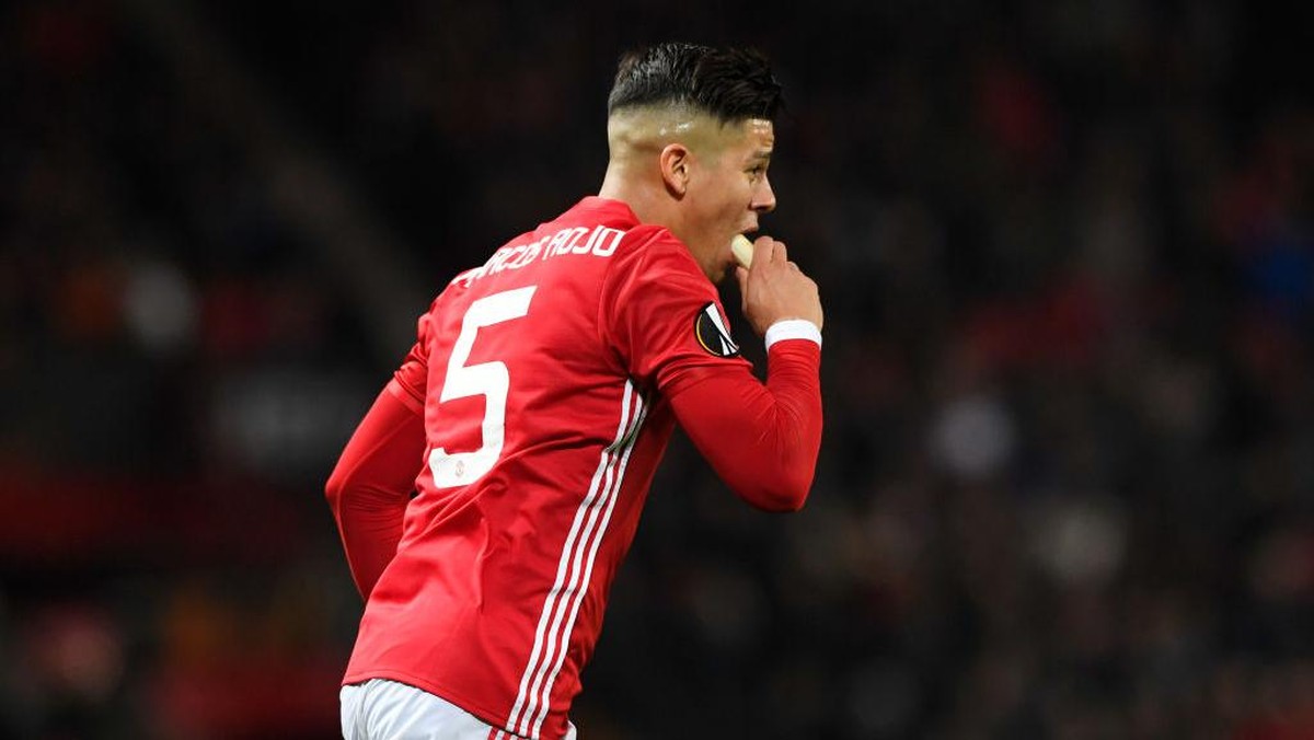 Pemain belakang Manchester United, Marcos Rojo (Foto: Stu Forster/Getty Images)