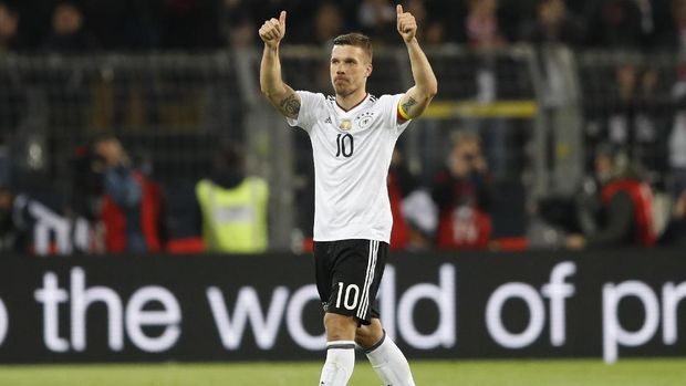 Podolski Cetak Gol di Laga Terakhirnya, Jerman Kalahkan Inggris 1-0