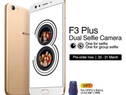 Pre-Order OPPO F3 Plus Sudah Dapat Dipesan Mulai 23-31 Maret 2017
