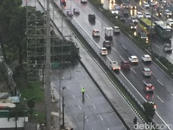 Pohon Tumbang Tutup Jalan MT Haryono Arah ke Cawang