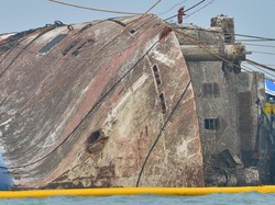 Bangkai Kapal Sewol Diangkat, Ditemukan Tulang Hewan di Dalamnya