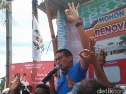 Sambil Naik Kursi, Sandiaga Ajak Pendukung Agus-Sylvi Bergabung