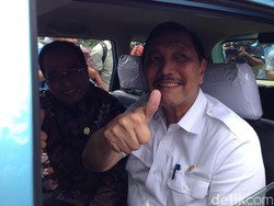 Pesan Luhut Saat Jajal Blue Bird Lewat Go-Jek