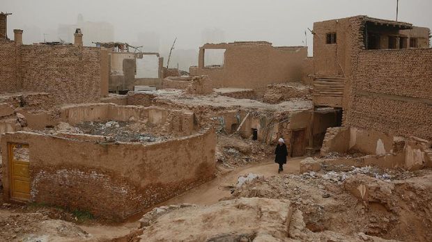 Sejumlah lokasi diluluhlantakkan oleh Pemerintah China di Xianjiang.